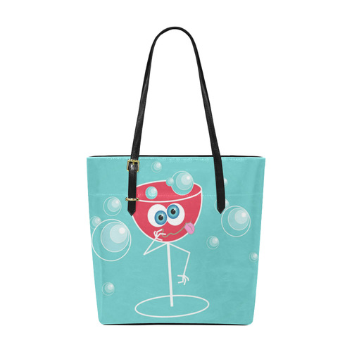 Cute Drunk Cocktail Glass Blue Eyes Euramerican Tote Bag/Small (Model 1655)
