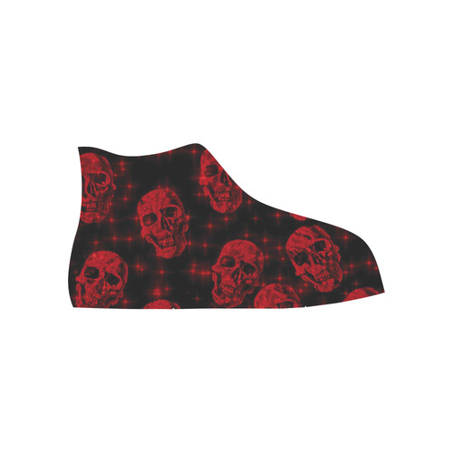 sparkling glitter skulls red by JamColors High Top Canvas Shoes for Kid (Model 017)