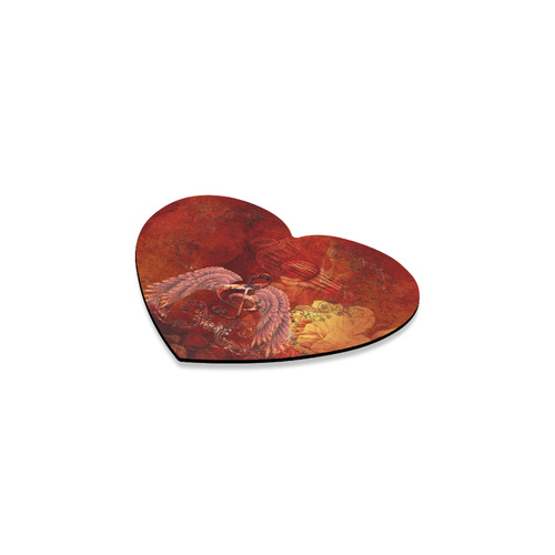 Music, clef and wings Heart Coaster