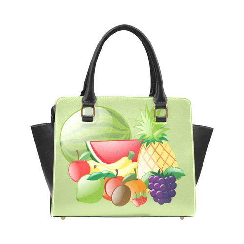 Fruit Bananas Grapes Pineapple Watermelon Rivet Shoulder Handbag (Model 1645)