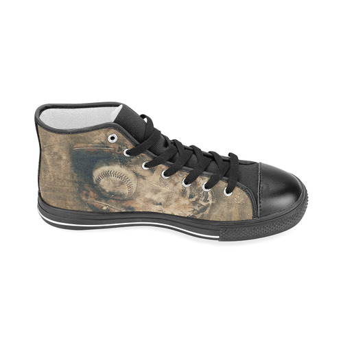 Abstract Vintage Baseball Men’s Classic High Top Canvas Shoes (Model 017)
