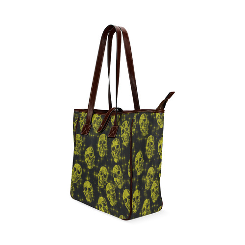 sparkling glitter skulls yellow by JamColors Classic Tote Bag (Model 1644)