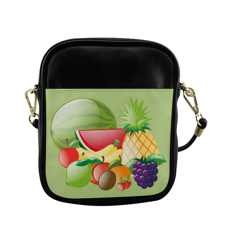 Fruit Bananas Grapes Pineapple Watermelon Sling Bag (Model 1627)