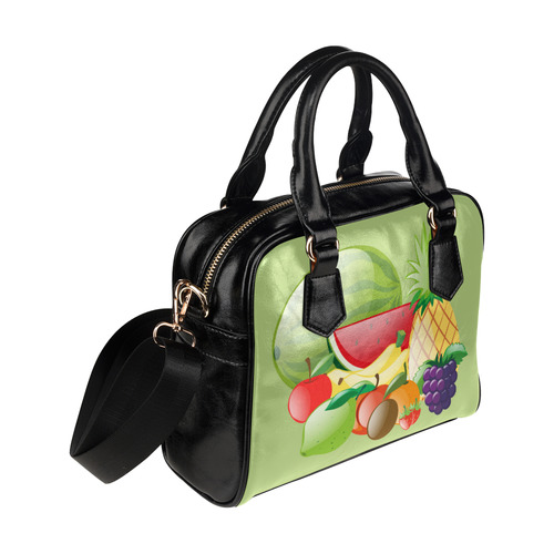 Fruit Bananas Grapes Pineapple Watermelon Shoulder Handbag (Model 1634)