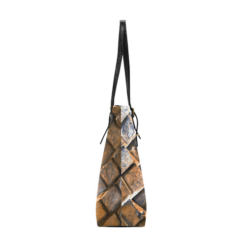 Copper Rust Geometric Pattern Euramerican Tote Bag/Small (Model 1655)