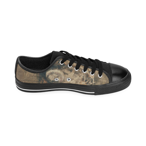 Abstract Vintage Baseball Men's Classic Canvas Shoes (Model 018)