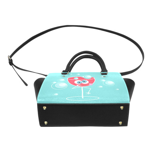 Cute Drunk Cocktail Glass Blue Eyes Classic Shoulder Handbag (Model 1653)