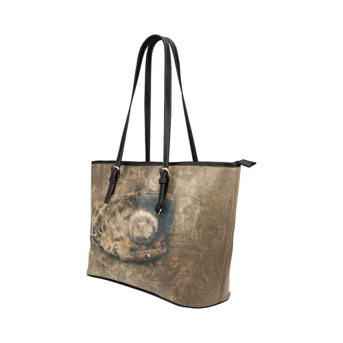 Abstract Vintage Baseball Leather Tote Bag/Large (Model 1651)