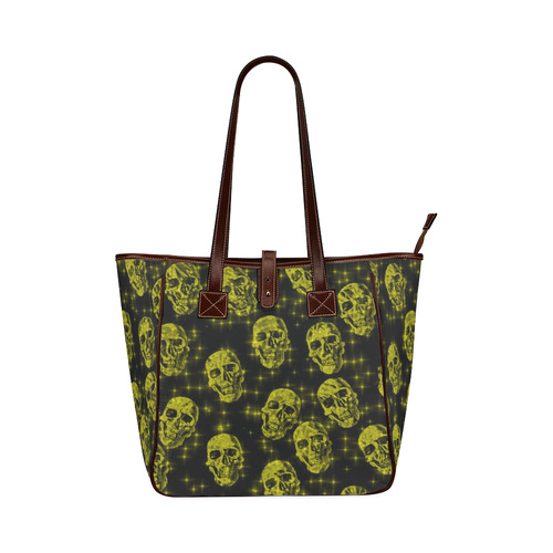 sparkling glitter skulls yellow by JamColors Classic Tote Bag (Model 1644)