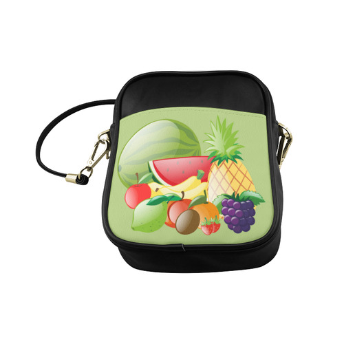 Fruit Bananas Grapes Pineapple Watermelon Sling Bag (Model 1627)