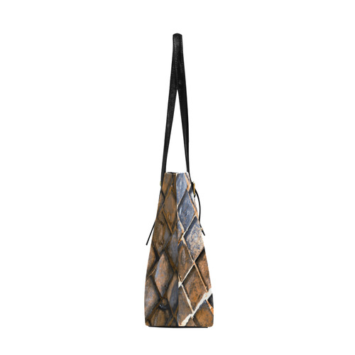Copper Rust Geometric Pattern Euramerican Tote Bag/Large (Model 1656)
