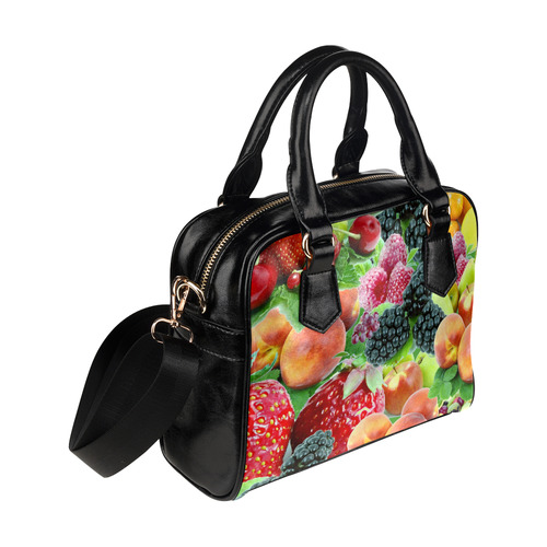 Fruit Strawberry Blackberry Raspberry Peach Shoulder Handbag (Model 1634)