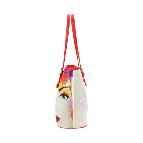 Colorful girl bag Leather Tote Bag/Large (Model 1651)