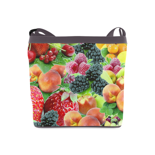 Fruit Strawberry Blackberry Raspberry Peach Crossbody Bags (Model 1613)