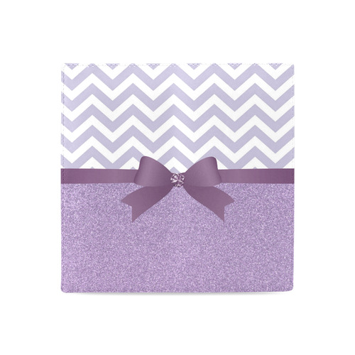 Purple Glitter, Purple Chevron, Purple Bow Women's Leather Wallet (Model 1611)