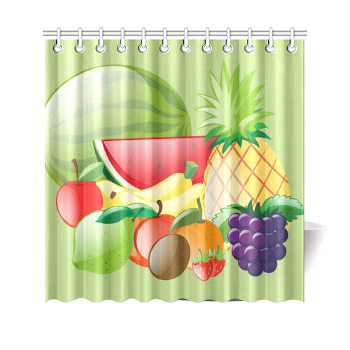 Fruit Bananas Grapes Pineapple Watermelon Shower Curtain 69"x70"