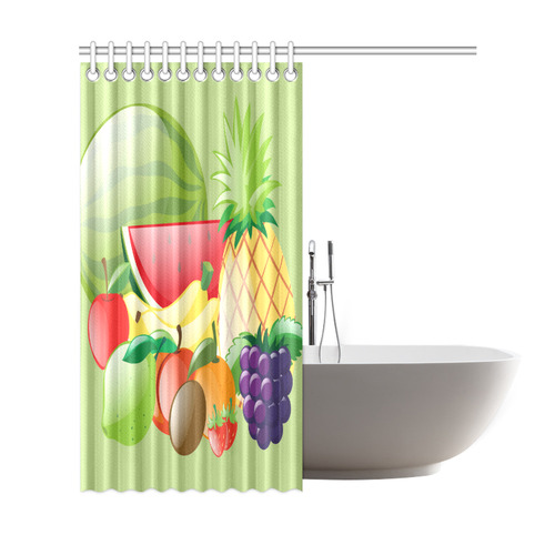 Fruit Bananas Grapes Pineapple Watermelon Shower Curtain 69"x72"