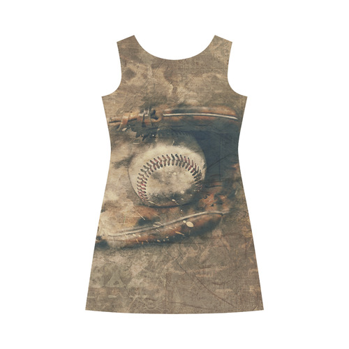 Abstract Vintage Baseball Bateau A-Line Skirt (D21)