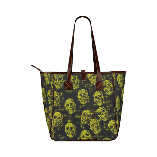 sparkling glitter skulls yellow by JamColors Classic Tote Bag (Model 1644)