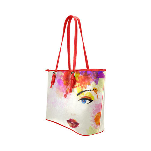 Colorful girl bag Leather Tote Bag/Large (Model 1651)