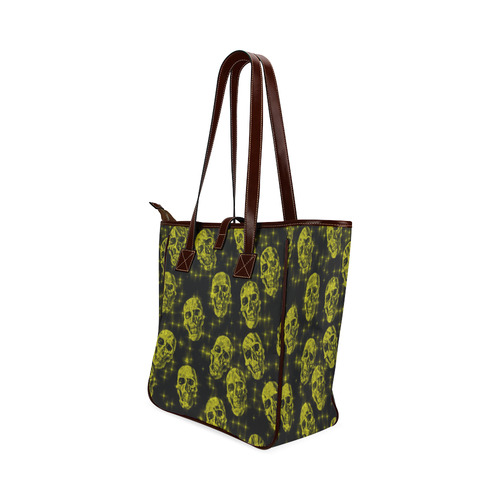 sparkling glitter skulls yellow by JamColors Classic Tote Bag (Model 1644)