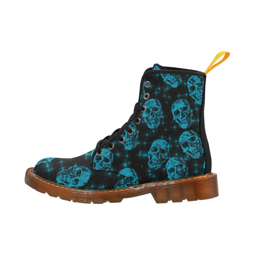 sparkling glitter skulls teal by JamColors Martin Boots For Women Model 1203H