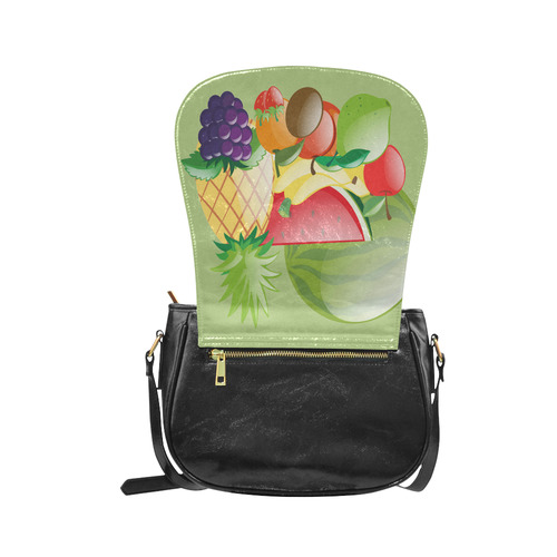 Fruit Watermelon Bananas Grapes Pineapple Classic Saddle Bag/Small (Model 1648)