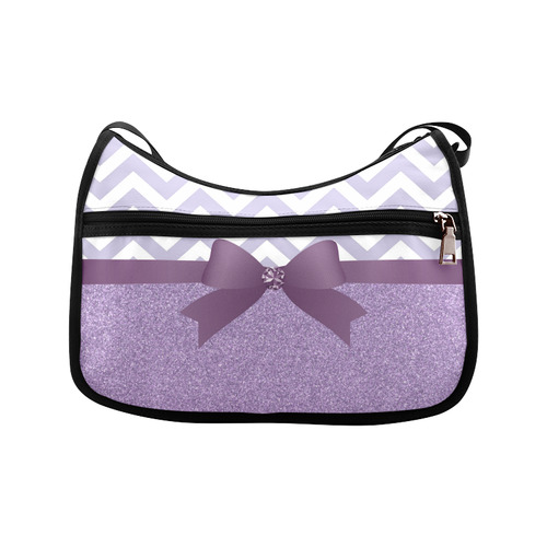 Purple Glitter, Purple Chevron, Purple Bow Crossbody Bags (Model 1616)