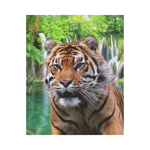 Tiger  and Waterfall Duvet Cover 86"x70" ( All-over-print)