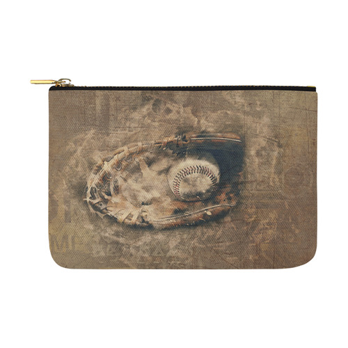 Abstract Vintage Baseball Carry-All Pouch 12.5''x8.5''