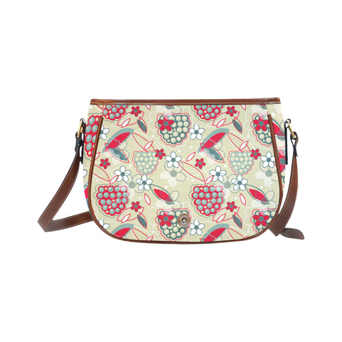 Berry Sweet Fruit Flower Floral Saddle Bag/Large (Model 1649)