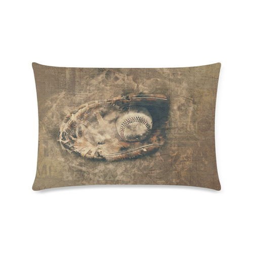 Abstract Vintage Baseball Custom Rectangle Pillow Case 16"x24" (one side)