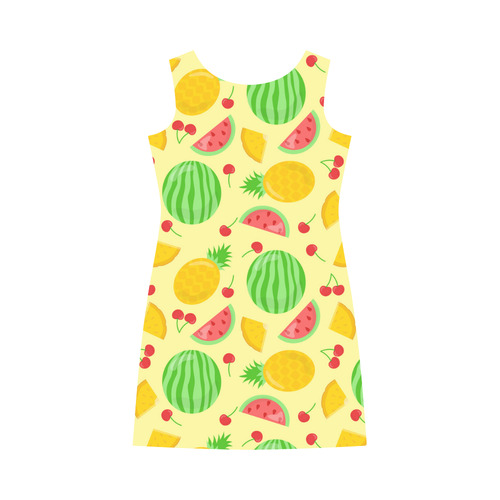 Fruit Watermelon Pineapple Cherries Round Collar Dress (D22)