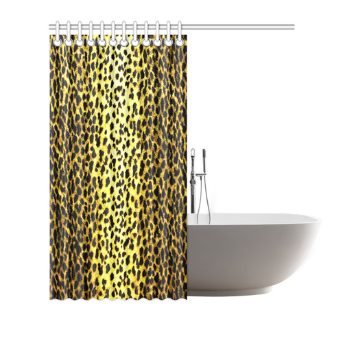 Leopard Wallpaper Print Shower Curtain 72"x72"