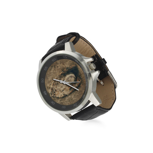 Abstract Vintage Baseball Unisex Stainless Steel Leather Strap Watch(Model 202)