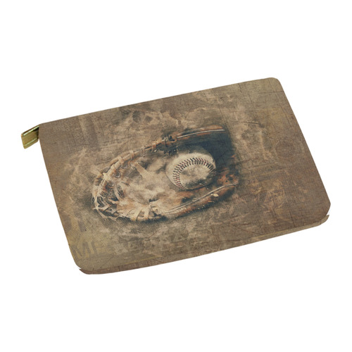 Abstract Vintage Baseball Carry-All Pouch 12.5''x8.5''