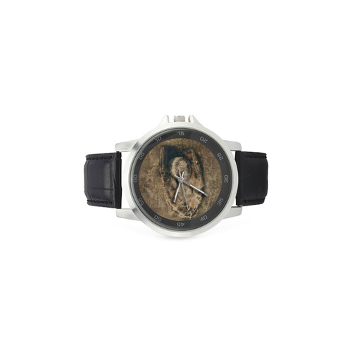 Abstract Vintage Baseball Unisex Stainless Steel Leather Strap Watch(Model 202)