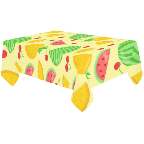 Fruit Watermelon Pineapple Cherries Cotton Linen Tablecloth 60"x120"