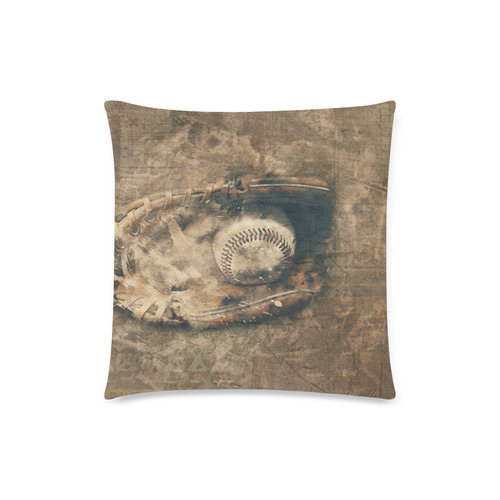 Abstract Vintage Baseball Custom Zippered Pillow Case 18"x18" (one side)