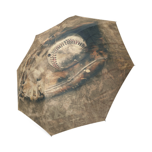 Abstract Vintage Baseball Foldable Umbrella (Model U01)