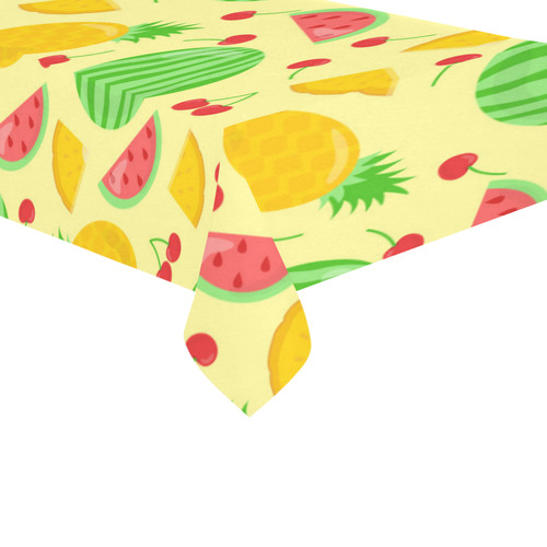 Fruit Watermelon Pineapple Cherries Cotton Linen Tablecloth 60"x 104"
