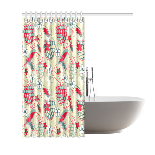 Berry Sweet Fruit Flower Floral Shower Curtain 69"x72"