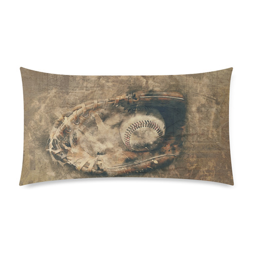 Abstract Vintage Baseball Custom Rectangle Pillow Case 20"x36" (one side)