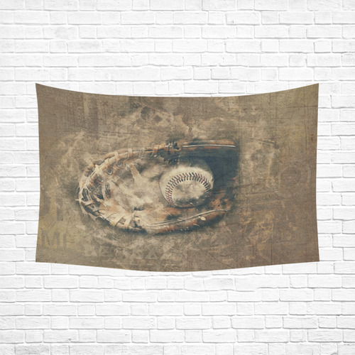 Abstract Vintage Baseball Cotton Linen Wall Tapestry 90"x 60"