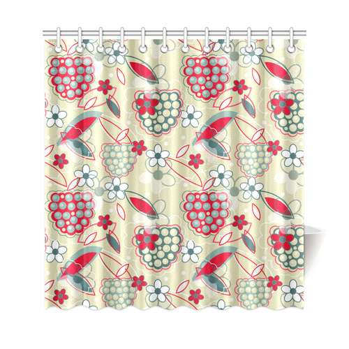 Berry Sweet Fruit Flower Floral Shower Curtain 69"x72"