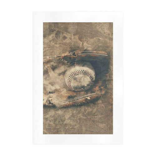 Abstract Vintage Baseball Art Print 19‘’x28‘’