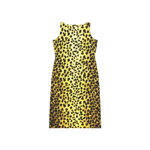 Leopard Wallpaper Print Phaedra Sleeveless Open Fork Long Dress (Model D08)