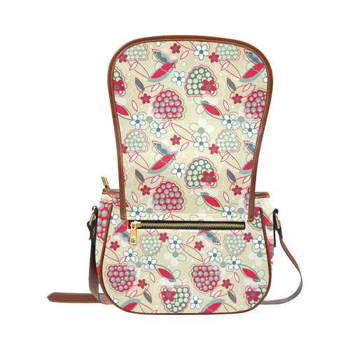 Berry Sweet Fruit Flower Floral Saddle Bag/Small (Model 1649) Full Customization
