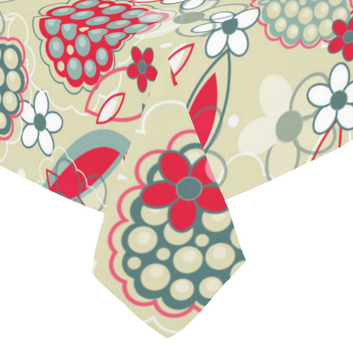 Berry Sweet Fruit Flower Floral Cotton Linen Tablecloth 52"x 70"