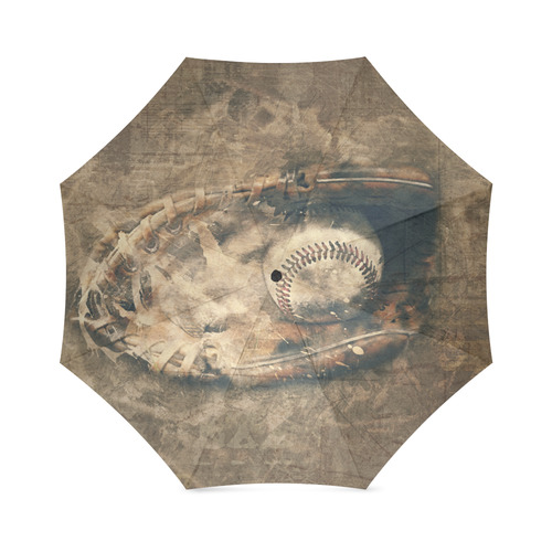 Abstract Vintage Baseball Foldable Umbrella (Model U01)